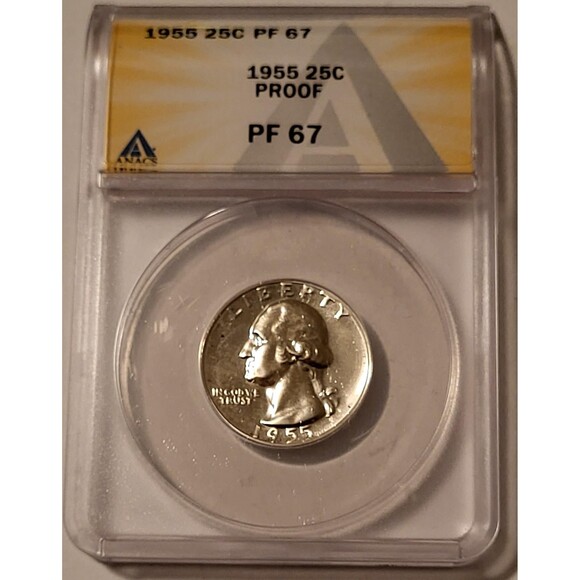 1955 Washington Quarter Proof PF67 ANACS - Picture 1 of 2